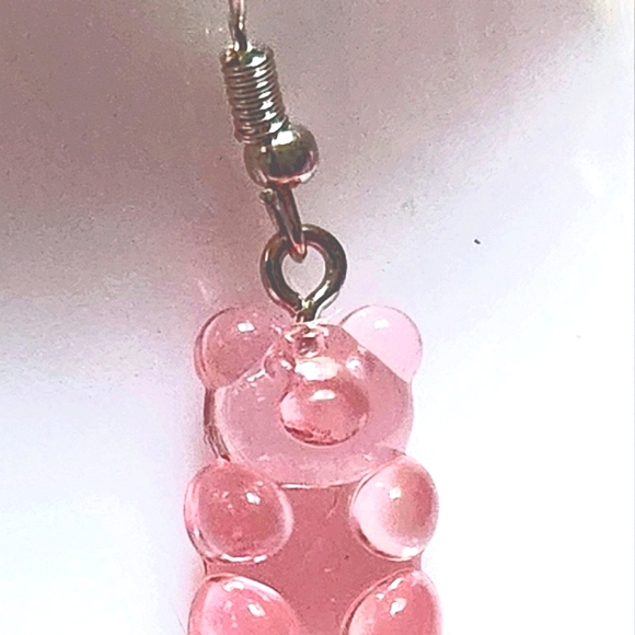 Light Pink Gummy Bear Earrings - Picture 4 of 4